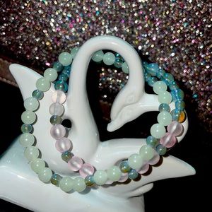 2 CLEAR Colored bracelets